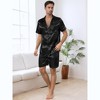 Lars Amadeus Men's Satin Pajama Set Summer Short Sleeve Night Wear Sleepwears Sleep Lounge Sets - 2 of 4