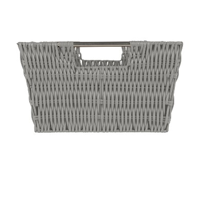 Coastal Charm Rattan Storage Tote Set with Stainless Steel Handles