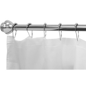 Home Mart Goods Chrome Metal Shower Curtain Tension Rod Rust Resistant Non-Slip - 42"-72" - 1 of 4