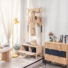 Nordlys Solid Wood Hall Tree with Storage Industrial Style Entry - 3 of 4