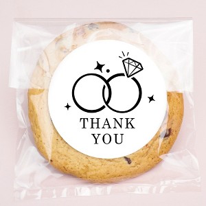 Big Dot of Happiness Wedding Thank You Stickers and Clear Cookie Bags, Cellophane Treat Bags 4.25x7 IN for Candy or Baked Goods - 25 Count - 1 of 4