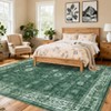 Area Rug Washable Printed Vintage Floral Non Slip Low Pile Rugs Soft Rubber Backed Indoor Bedroom Rugs for Laundry Room - 3 of 4