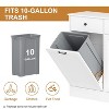 Double Tilt Out Trash Can Cabinet with Deodorising Function, 20 Gallons Freestanding Dog-Proof Garbage Can Cabinet with Hidden Drawers - 2 of 4