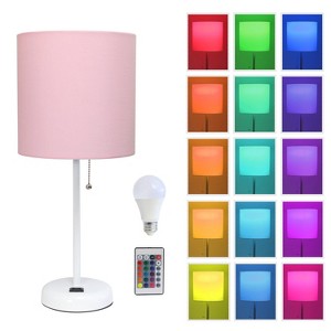 Simple Designs White Stick Lamp Light Pink - 1 of 4