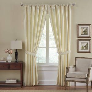 Elrene Versailles Faux Silk Room Darkening Single Window Curtain Panel - Elrene Home Fashions - 1 of 4