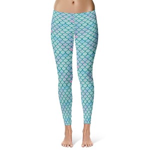 Womens Space Alien Leggings Cute Funny UFO Galactic Ladies Yoga Pants - Crazy Dog  For Astronauts - 1 of 4