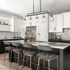 LNC Erharting Modern Farmhouse Linear Kitchen Island Pendant Light with Ripple Glass Jar Shades, Polished Gold and Black, 3/5/6/8 Light - 2 of 4