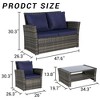 Sapphtopaz Patio Furniture Set Rattan Lounge Outdoor Conversation Chairs with Rectangular Glass Table for Patio, Backyard, Terrace - 2 of 4