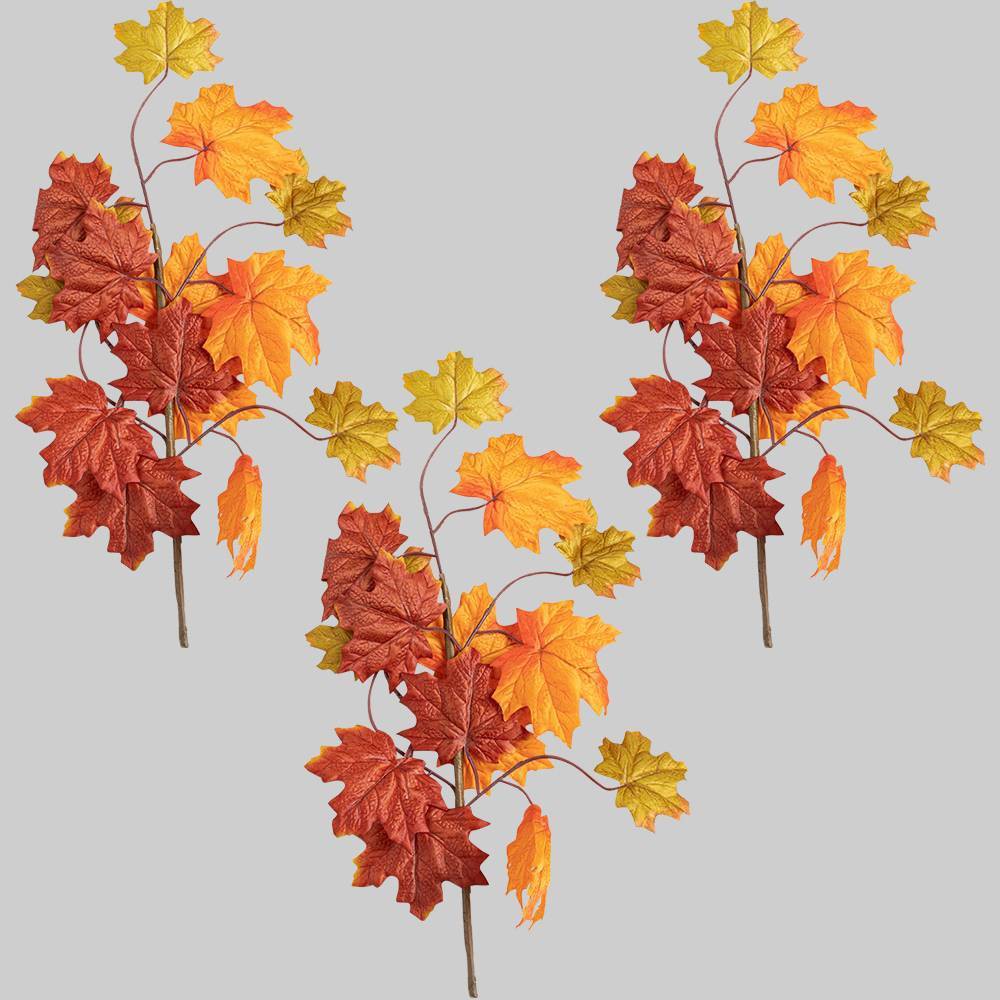 3pk Faux Picks Orange Leaves - Bullseye's Playground was $9.0 now $4.5 (50.0% off)