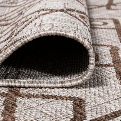 Bohemian Chic Easy-Care Beige/Brown Synthetic 4' x 6' Area Rug