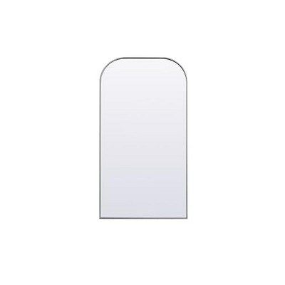 Elegant Lighting Metal Frame Arch Full Length Mirror 35x66 Inch in Silver