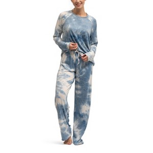 Hello Mello Women's Dyes The Limit Lounge Top and Pants, 2-Piece Pajama Set - 1 of 4
