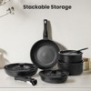 FONTOI 12 pcs Pots and Pans Set, Nonstick Kitchen Induction Cookware Suit with Detachable Handle, Dishwasher Oven Safe Cook, Black, 10.2"*10.2"*3.1" - 3 of 4