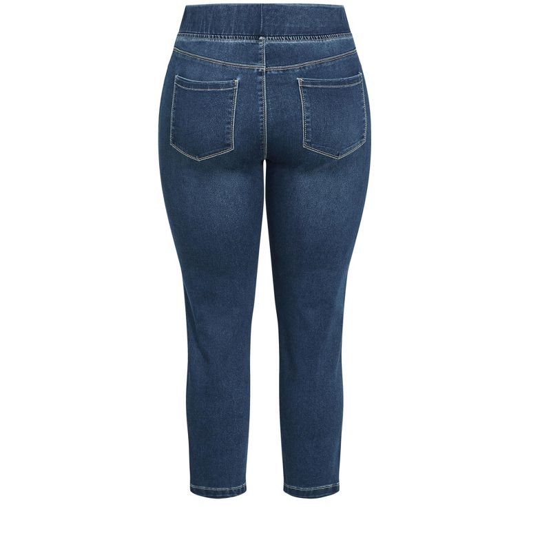 Women's Plus Size Butter Denim Pull On Jean Mid Wash - tall | AVENUE, 4 of 5