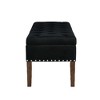 Lyngins 48" Plush Tufted Velvet Storage Bench, Upholstered Ottoman with Storage, Bed Bench with Nail Accents, Entryway Bench, Foot Stool - 3 of 4