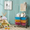 Costway 6 Drawer Rolling Storage Cart w/Hanging Bar Office School Organizer Yellow\Black\White - 2 of 4