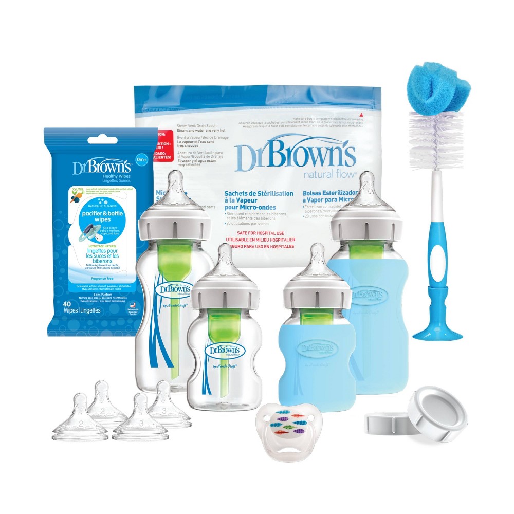 Photos - Baby Bottle / Sippy Cup Dr.Browns Dr. Brown's Anti-Colic Wide Neck Glass Baby Bottle Gift Set - 14ct 