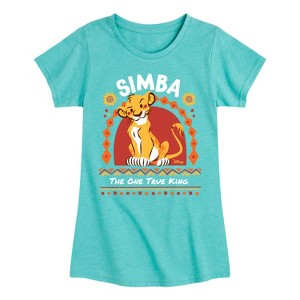 Girls' - Disney - Simba Fitted Short Sleeve Graphic T-Shirt - 1 of 4