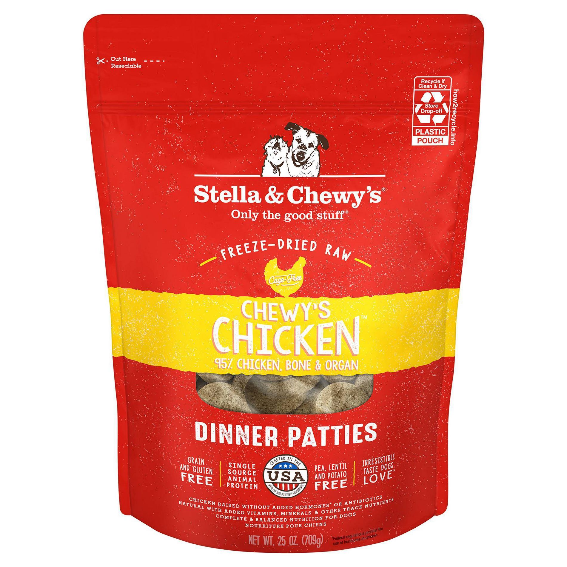 Stella & Chewy's Chicken Flavor Freeze-Dried Patties Dry Dog Food - 25oz