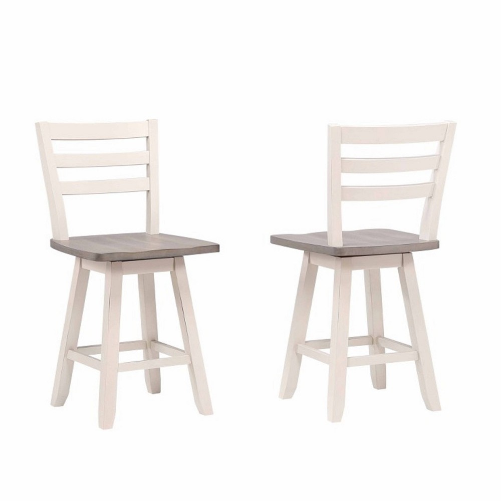 Brassex Set of 2 Artega Counter Height Barstools Gray/White