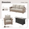 Captiva Designs Luxury Wicker Patio Conversation Fire Pit Set with Curved Armrests with Cushions - 3 of 4