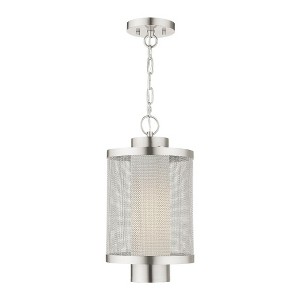 Livex Lighting Nottingham 1 - Light Pendant in  Brushed Nickel - 1 of 2