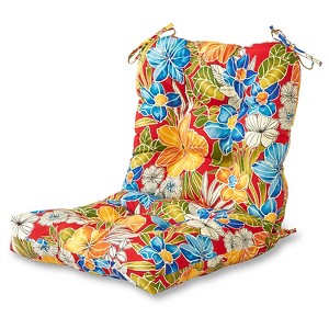Aloha Red Floral Outdoor Seat/Back Chair Cushion - Kensington Garden