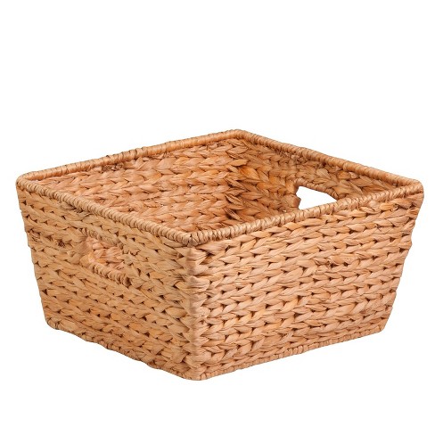 Honey-Can-Do Set of 2 Wicker Rectangle Open Storage Baskets, Natural