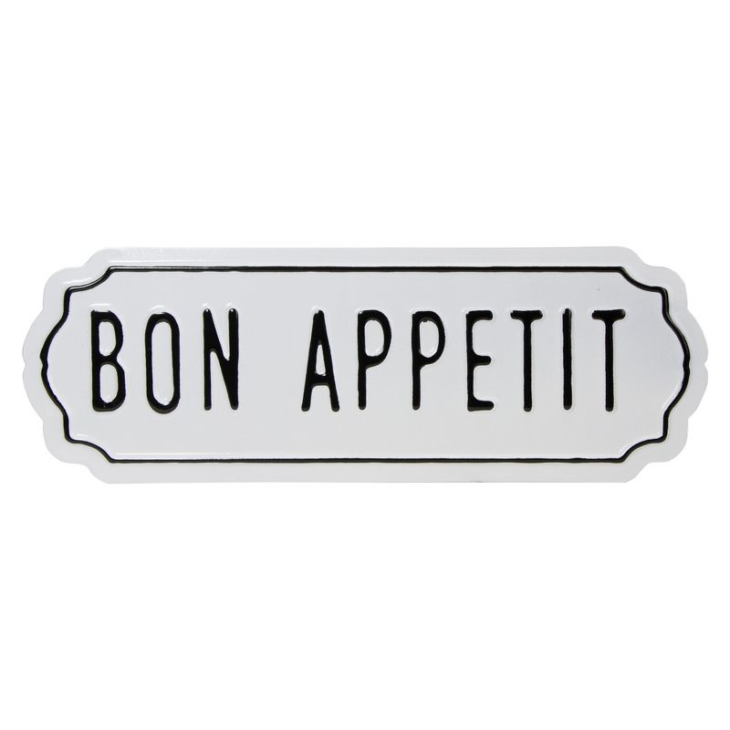 Northlight Metal "Bon Appetit" Sign Wall Decor - 14" - Black and White, 1 of 6