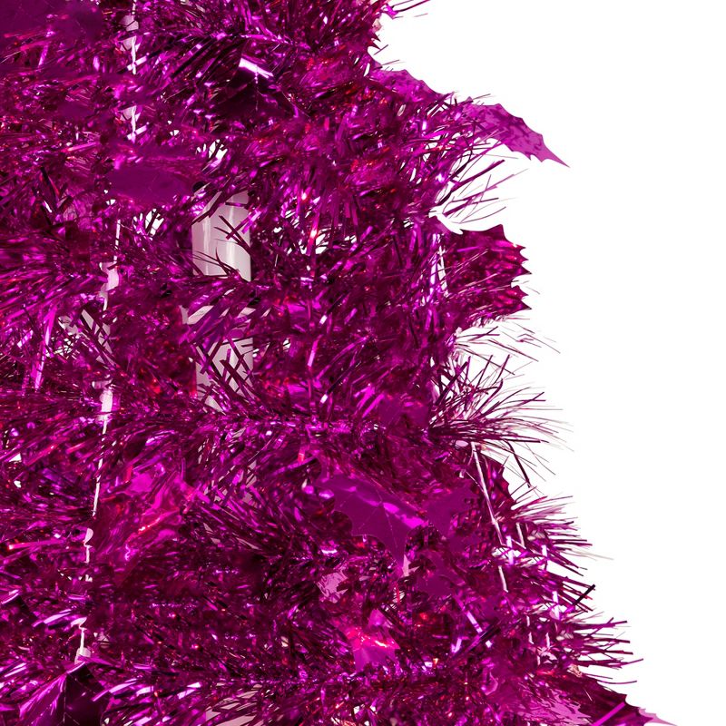 Northlight 6' Pink Tinsel Pop-Up Artificial Christmas Tree, Unlit, 4 of 8