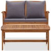 vidaXL 2 Piece Patio Lounge Set with Cushions Solid Acacia Wood - 3 of 4