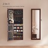 SONGMICS 6 LEDs Mirror Jewelry Cabinet, 47.2-Inch Tall Wall/Door Mounted Jewelry Armoire Organizer - 4 of 4