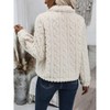 Women's Coat Fuzzy Textured Button Down Lapel Coat Cozy Short Jacket - 3 of 3
