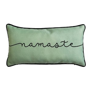 8"x16" 'Namaste' Velvet Lumbar Throw Pillow - Edie@Home - 1 of 4