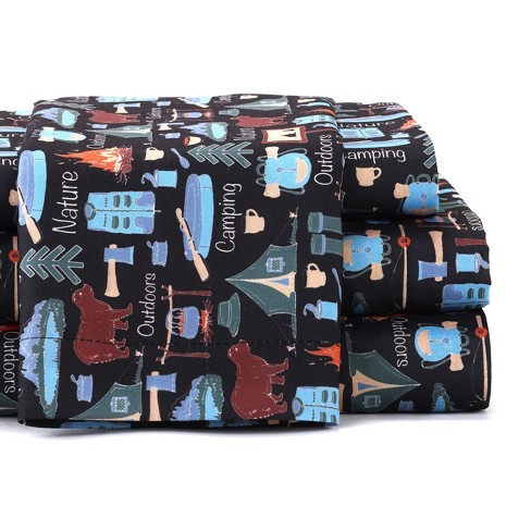 Lakeside Outdoor Sentiments Campsite Queen Size Bed Sheet Set With Matching Pillow Cases Target