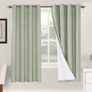 H.Versailtex Linen 100% Blackout Curtains Thermal Insulated Linen Drapes, Grommet White Liner Sold of 2 Panels - 1 of 4