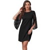 LEVEN SIXTEEN Womens Cocktail Dresses Chiffon Sleeves or Lace Sleeves Black - 2 of 3