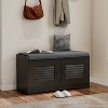 KTMBDW 28.74" Shoe Storage Bench with 2 Door Cabinet & Padded Seat Cushion, Shoe Cabinet, Shoe Bench Shoe Organizer for Entryway, Hallway - 4 of 4