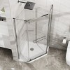 MAYEERTY Frameless Shower Door Corner Shower Enclosure with Clear Tempered Glass Pivot Shower Door - 3 of 4
