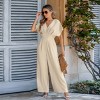 Women's Breezy Crinkled Chiffon Surplice Neckline Wide Leg Jumpsuit -Cupshe - 3 of 4