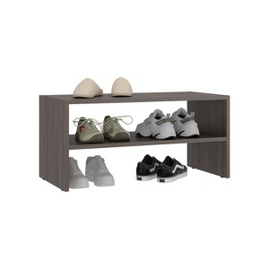 AZL1 Life Concept Shoe Rack Silpa Small with Three Doors Adjustable Shelves Compact Modern Organizer for Entryway Closet, Grey, 43.3"*32.28"*5.9" - 1 of 4