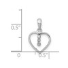 Black Bow Jewelry Three Stone .01 Ctw Diamond 10mm Heart Pendant in Sterling Silver - 4 of 4