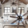 Siljoy 72-in Indoor Matte Black Caged Ceiling Fan with Light Kit Reversible Blades and 6 Spand and Remote Included - 4 of 4