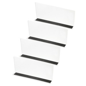 Unique Bargains Acrylic Magnetic Smooth L-Shaped Bedroom Kitchen Office Shelf Dividers 4 Pcs - 1 of 4