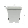 SUNPACK Square Tall Plastic Nursery Pot, White, 12in (Pack of 1) - 3 of 3