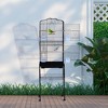 PawHut 60" Metal Indoor Bird Cage Starter Kit With Detachable Rolling Stand, Storage Basket, And Accessories - 4 of 4