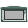 vidaXL Green Party Tent 13.1'x13.1' with 4 Mesh Sidewalls – High-Density Polyethylene HDPE and Iron Frame for Outdoor Events, BBQs, Weddings - 4 of 4