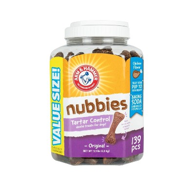 Photo 1 of Arm  Hammer Nubbies Chicken Flavor Original Dental Dog Treats - 139ct