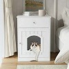 LunaLulinlk L-White Indoor cat house with lid, hidden litter box fence, cat furniture cabinet with lid - 2 of 4