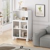 VYNXARIA 45.28" H Storage Cabinet,Bathroom Floor Cabinet with Glass Door and Shelves,Freestanding Display Storage Cabinet,White - 2 of 4